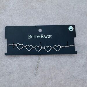 Body Rage Silver Heart Necklace